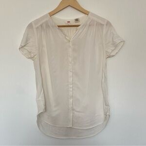 Women's White Short Sleeve Blouse